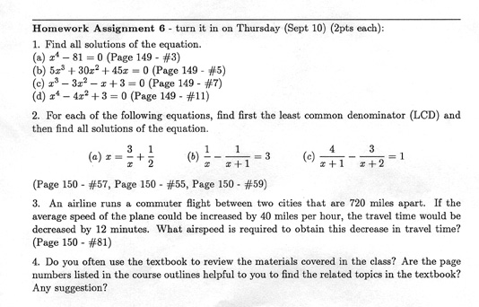 Homework assignment