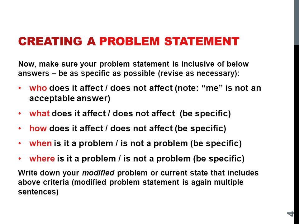 What Is General Statement Of The Problem In Research