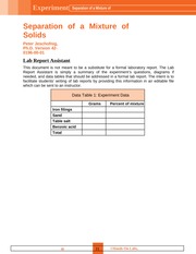 Separation of mixtures lab report