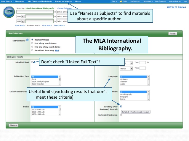 The mla bibliography