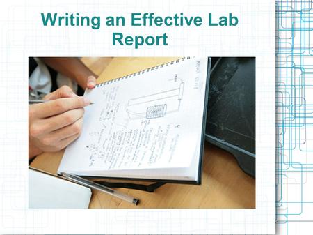 Writing the laboratory notebook